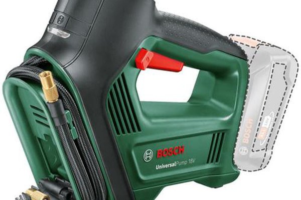 Mini compresor pneumatica pe acumulator Bosch Universal Pump 0603947100, 18 V, 10.30 bar, 150 psi, 1030 Kpa, 30 l/min volum maxim, supapa Presta, ac pentru minge, adaptor volum, fara acumulator/incarcator