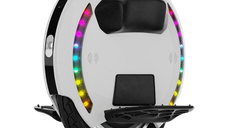 Monociclu electric KingSong KS-14M, Autonomie 20km, Motor 800W, Roata 14inch, viteza maxima 20km/h, lumini RGB (Alb/Negru)