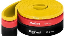 Set de 3 benzi elastice REBEL ACTIVE POWER BAND din latex, 4-32KG