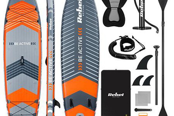 Set placa gonflabila Rebel PADDLE RBA-4507-OR, 335 x 84 x 15 cm (Portocaliu)
