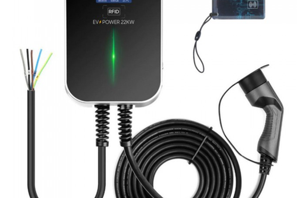 Statie Incarcare Masini Electrice iHunt EV Power 22KW, Ecran LCD 3.5inch, IP66 + 5 cartele RFID (Negru)