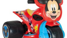 Tricicleta electrica pentru copii Injusa Disney Mickey Mouse, 6V, cu pedala de acceleratie, 1-3 ani, Rosu/Albastru