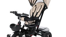 Tricicleta Lorelli Zippy Air pentru copii, cu control parental, 12-36 luni, Crem