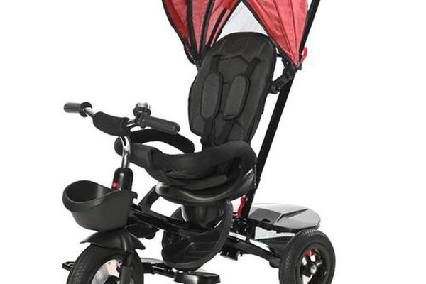 Tricicleta pentru copii Zippy Air, control parental, 12-36 luni (Negru/Rosu)