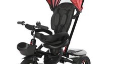 Tricicleta Zippy Air pentru copii, control parental, 12-36 luni (Negru/Rosu)