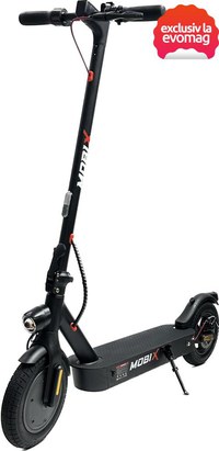 Trotineta electrica pliabila MOBIX City E9 MAX, roti pneumatice 10inch, motor 350W, autonomie 40km, viteza maxima 25km/h, aplicatie mobila MiniRobot, suspensie spate (Negru) - 1