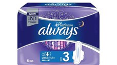 Absorbante Always Platinum Night, 6 bucati