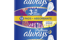 Absorbante Platinum Night, 12 bucati, Always