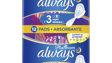 Absorbante Platinum Night, 12 bucati, Always