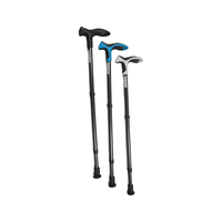 Baston reglabil cu tub de aluminiu si maner antialunecare Step Soft - Negru - 1