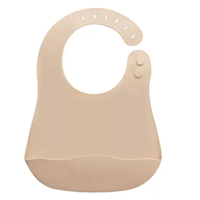 Baveta din silicon cu buzunar, 6 luni+, Bubble Beige, Appekids - 1