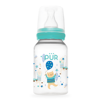 Biberon cu desen, verde, 0-3 luni, 125ml, PUR - 1