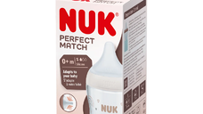 Biberon din sticla Perfect Match, tetina marimea S, 120ml, Nuk