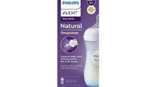 Biberon Natural Response, 1 luna +, bleu, 260 ml, Philips Avent