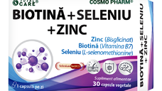 Biotina + Seleniu + Zinc, 30 capsule vegetale, Cosmo Pharm