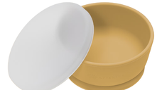 Bol din silicon cu capac, 6 luni+, Honey, Appekids