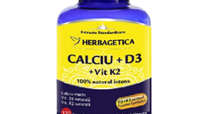 Calciu + D3 + Vitamina K2, 120 capsule, Herbagetica