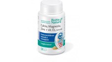 Calciu, magneziu, zinc, vitamina D2 naturala, 30 capsule, Rotta Natura