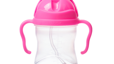 Cana cu pai, 6 luni+, Roz Rodie, 240 ml, B.Box