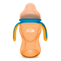 Cana cu prindere multipla, +6luni, portocaliu, 250ml, PUR - 1