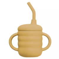 Cana din silicon cu pai, 6 luni+, Honey, Appekids - 1