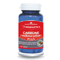 Carbune medicinal activat, 60 capsule, Herbagetica - 1