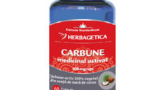 Carbune medicinal activat, 60 capsule, Herbagetica