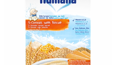 Cereale cu lapte, cu 5 cereale si biscuiti, 200 gr, Humana