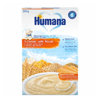 Cereale cu lapte, cu 5 cereale si biscuiti, 200 gr, Humana - 1
