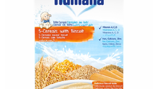 Cereale cu lapte, cu 5 cereale si biscuiti, 200 gr, Humana