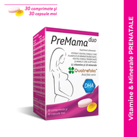 Complex de multivitamine PreMama Duo, 30 comprimate + 30 capsule moi, Alkaloid - 1