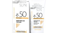 Crema pentru fata SPF 50 tenta aurie H3 Derma+ Sun, 50 ml, Gerovital