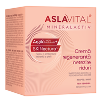 Cremă regenerantă de noapte pentru netezirea ridurilor, ten sensibil, 50ml, Aslavital - 1
