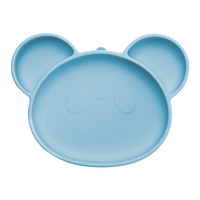 Farfurie din silicon cu ventuza Panda, 6 luni+, Aqua Blue, Appekids - 1