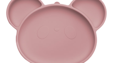 Farfurie din silicon cu ventuza Panda, 6 luni+, Old Rose, Appekids