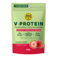 Gold Nutrition Pudra Proteica Vegetala V-protein Capsuni, 240g - 1