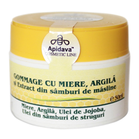 Gommage cu miere, argila si extract din samburi de masline, 50 ml, Apidava - 1