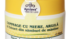 Gommage cu miere, argila si extract din samburi de masline, 50 ml, Apidava