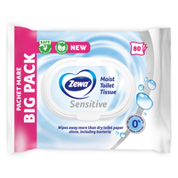 Hartie igienica umeda, Sensitive, 80 bucati, Zewa - 1