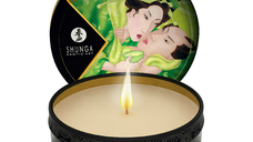 Lumanare pentru masaj erotic LExotic Green Tea, 30 ml, Shunga Erotic Art