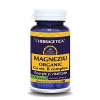Magneziu organic cu vitamina B complex, 60 capsule, Herbagetica - 1