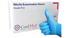 Manusi examinare nitril albastre x 100 buc, CoolMed - L