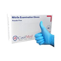 Manusi examinare nitril albastre x 100 buc, CoolMed - L - 1