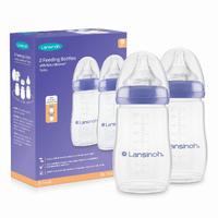 Pachet Biberon cu tetina NaturalWave, flux mediu, +3 luni, 2*240 ml, Lansinoh - 1