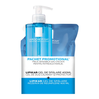 Pachet Gel de dus calmant si protector Lipikar, 400 ml + Rezerva, 400 ml, La Roche-Posay - 1