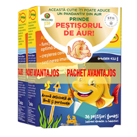 Pachet Pestisori gumati cu Omega-3 si aroma de portocala, 2*36 jeleuri, Moller's - 1