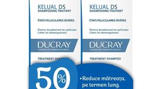 Pachet Sampon tratament dermatocosmetic anti-matreata Kelual DS, 100 ml + 100 ml, Ducray