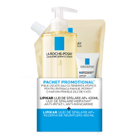 Pachet Ulei de spalare Lipikar AP+, 400 ml + Rezerva, 400 ml + Balsam Lipikar Baume Light AP+M, 15 ml, La Roche-Posay - 1