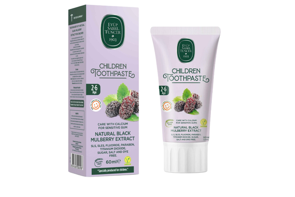 Pasta de dinti cu extract natural din dude negre pt. copii,  2-6 ani 60ml, Eyup
