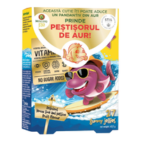 Pestisori gumati cu Omega-3 si aroma fructul pasiunii, 27 jeleuri, Moller's - 1
